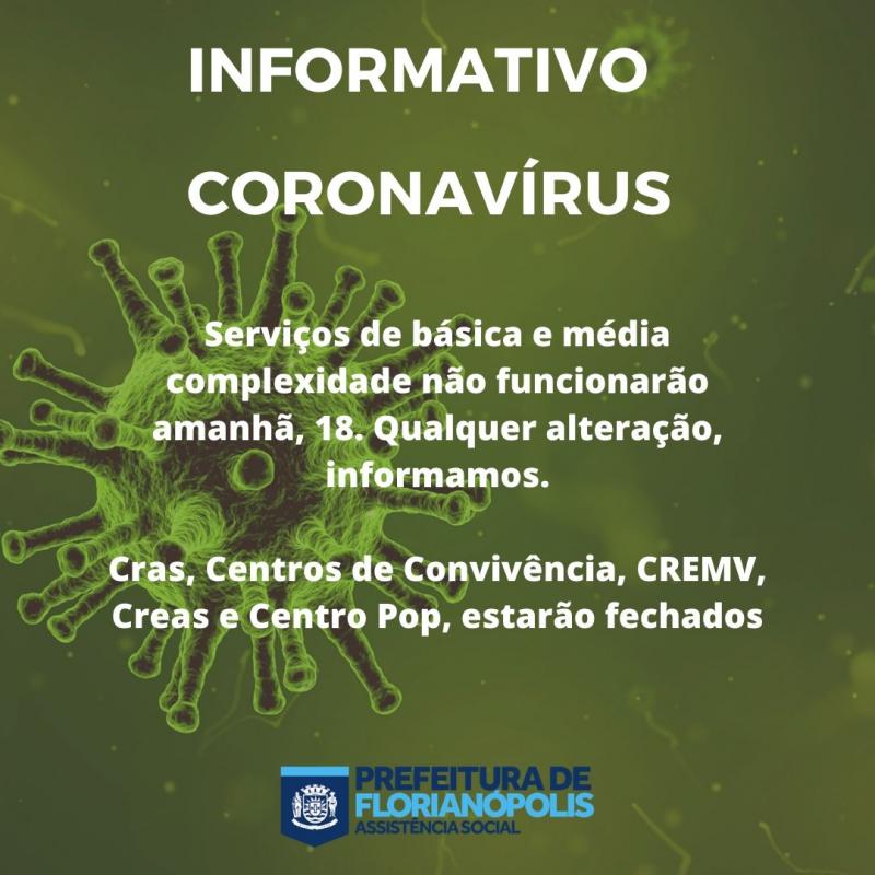 Serviços essenciais de Assistência Social seguem mantidos em Florianópolis 