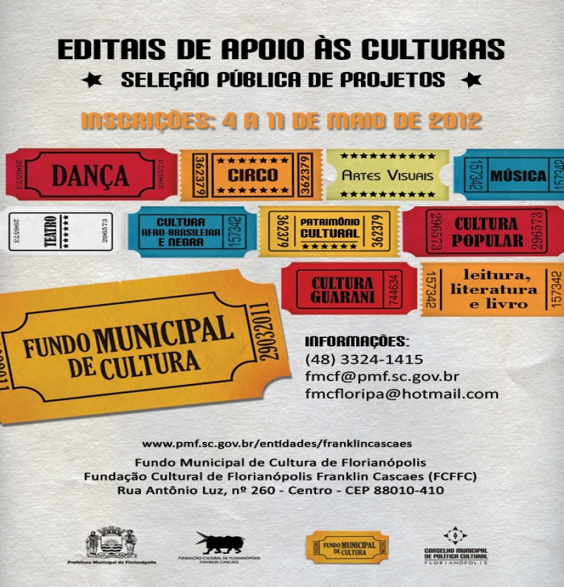 Fundo de Cultura de Florianópolis destina R$1,2 milhão para editais