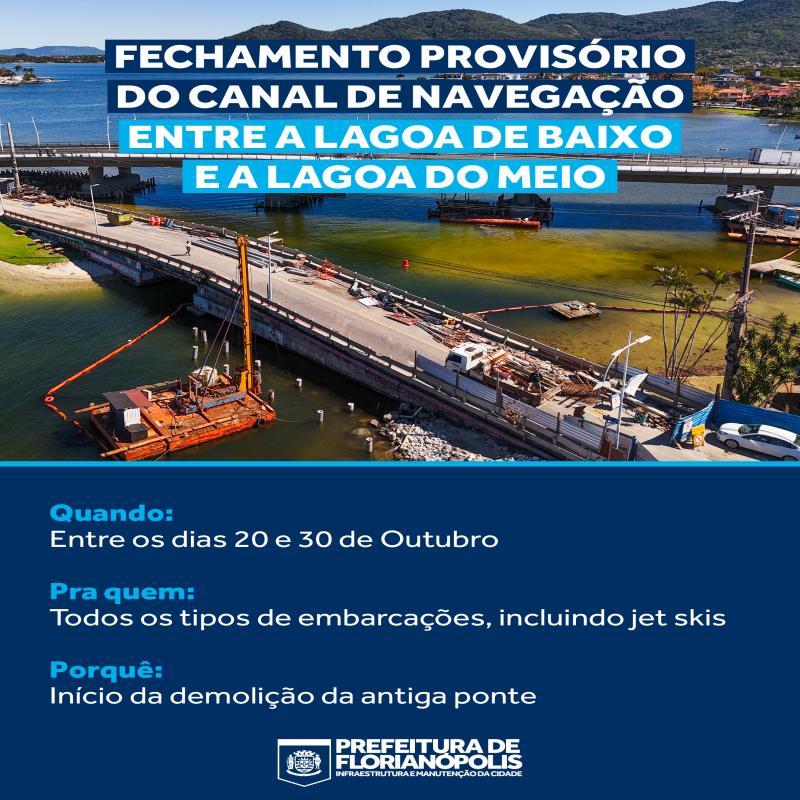 Prefeitura vai demolir a antiga ponte da Lagoa da Conceição