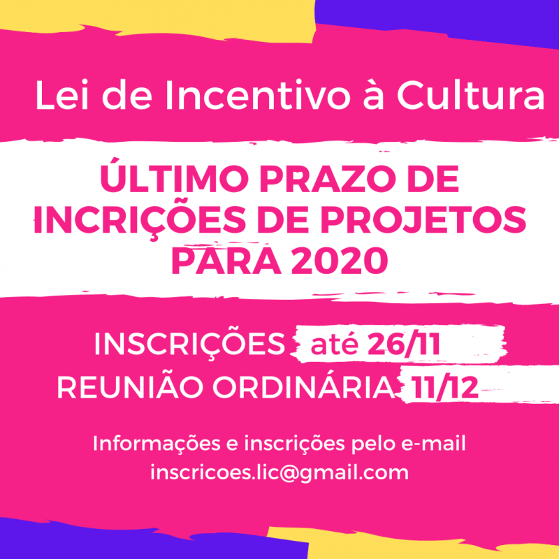 LIC: último prazo de protocolo de projetos para 2020