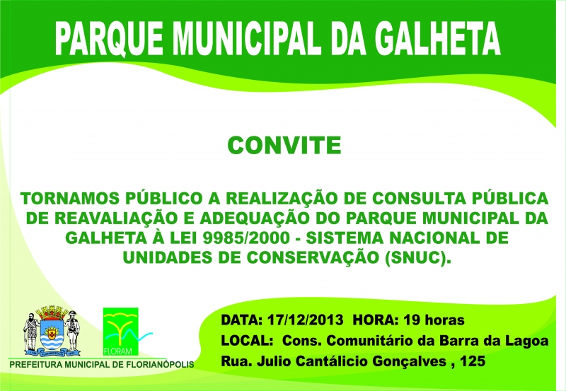 Parque da Galheta é tema de convocação