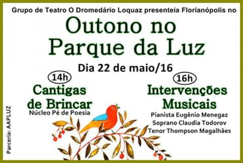 Parque da Luz recebe música no domingo