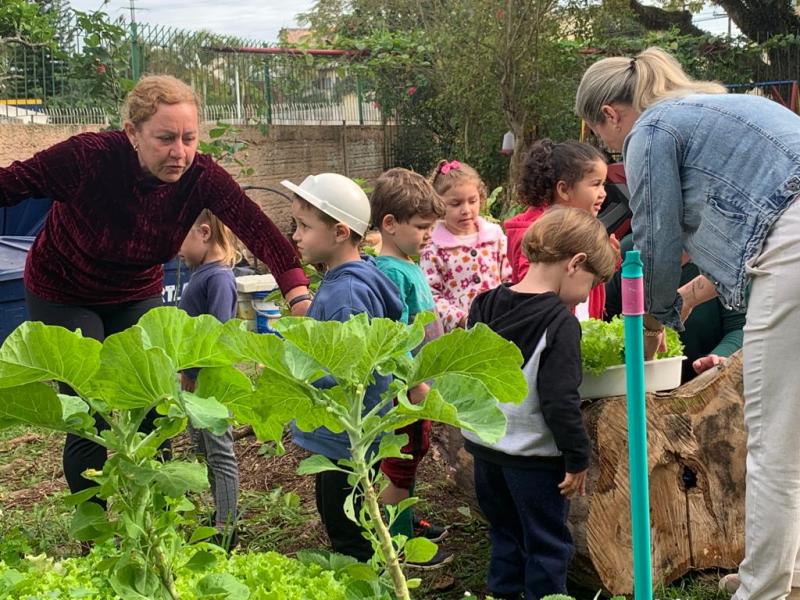 Em creche municipal da Capital, alimentos vêm direto da horta e do pomar da unidade