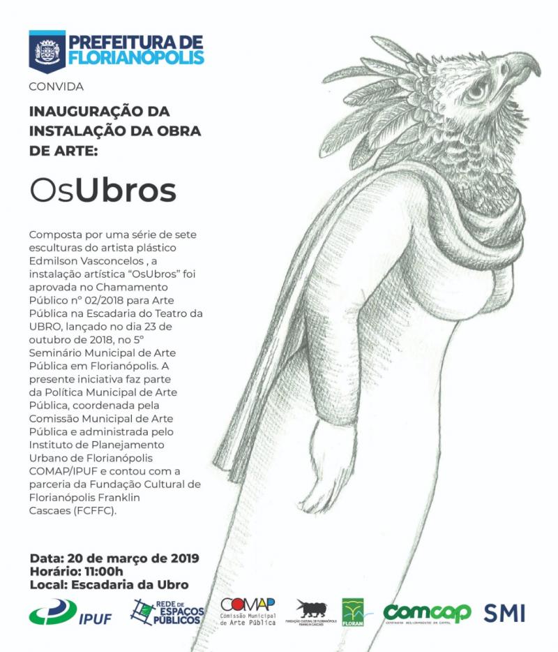 Obra de Arte “OsUbros” será inaugurada nesta quarta-feira (20) na escadaria da Ubro