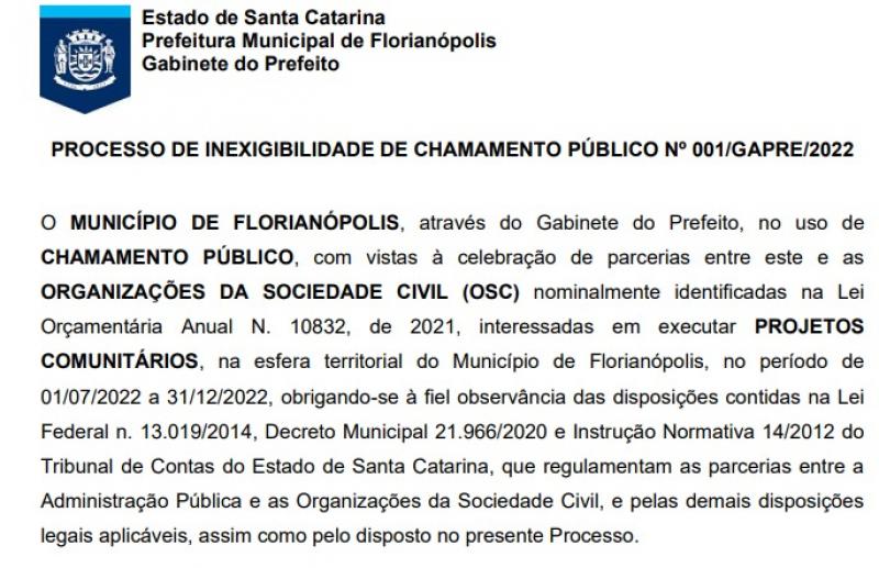 PMF realiza chamamento público para contratação de OSCs