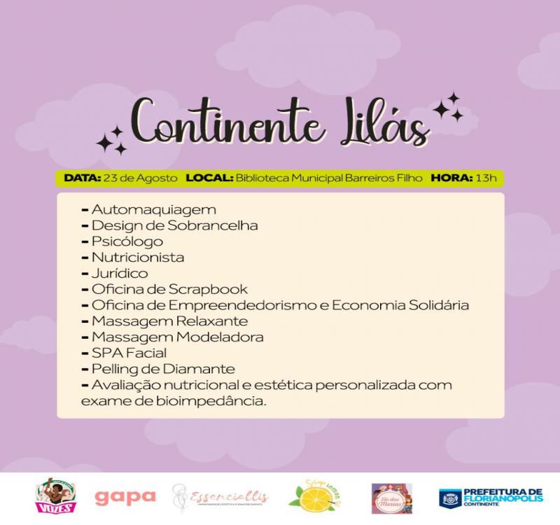 Secretaria do Continente promove ação especial para mulheres no Agosto Lilás