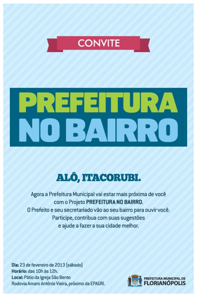 “Prefeitura no Bairro” vai ao Itacorubi sábado