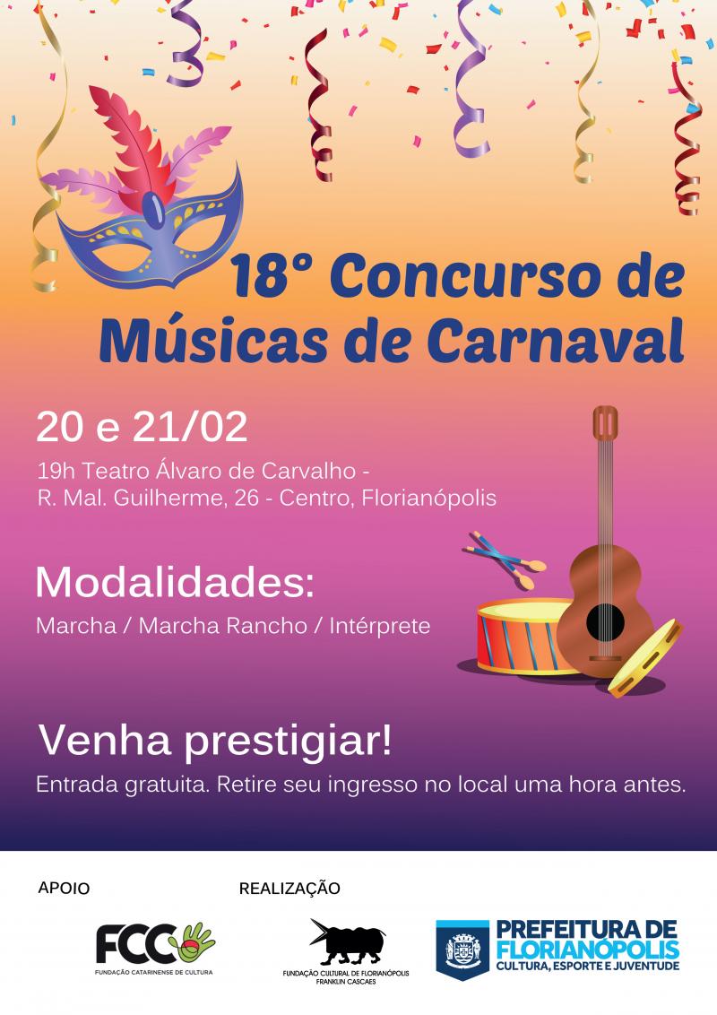 Prefeitura de Florianópolis promove o concurso de “Marchinhas” de carnaval
