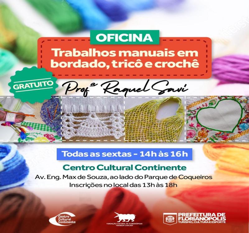 Oficinas Trabalhos Manuais | Bordados, Tricô e Crochê