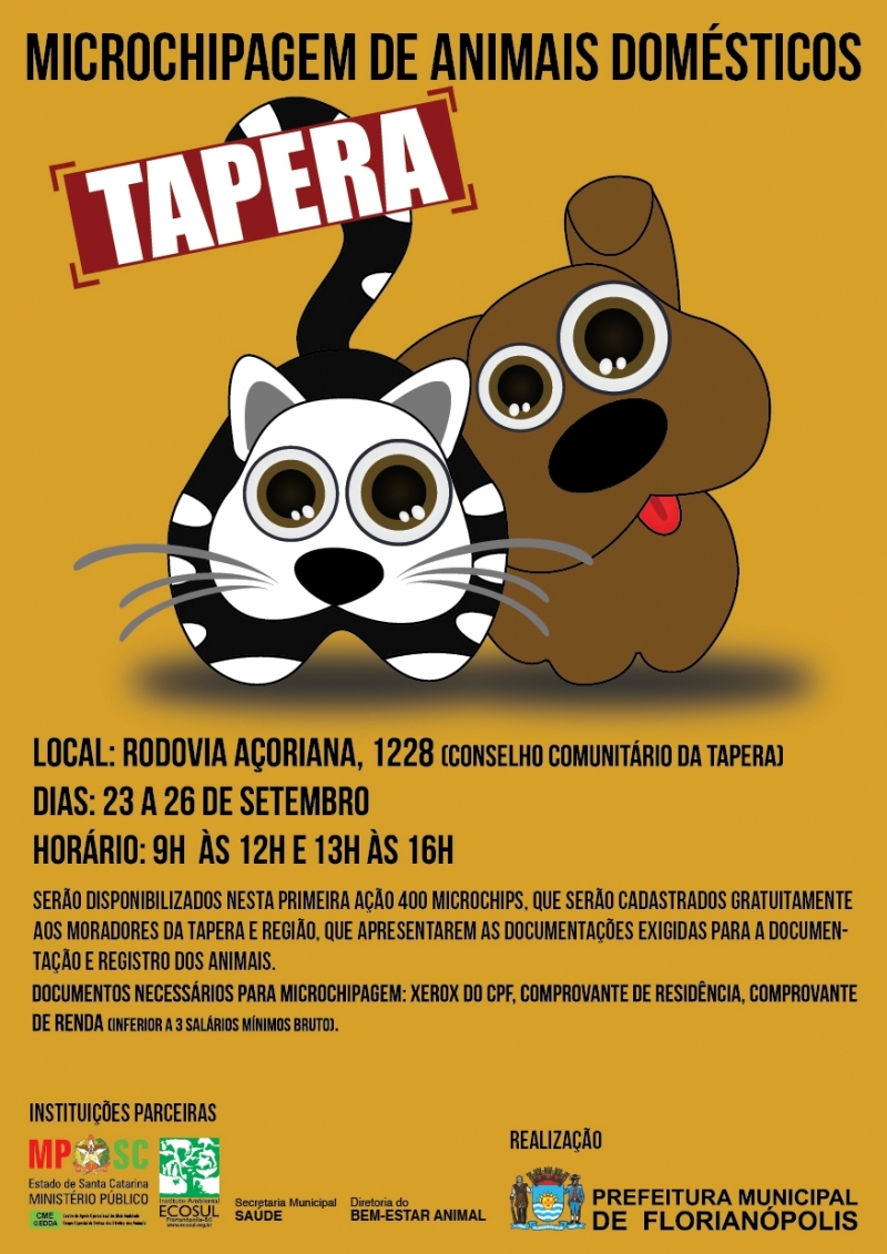 Cães e gatos da Tapera recebem microchipagem