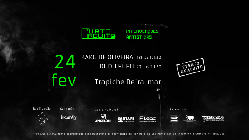 Beira-mar Norte recebe shows de Dudu Fileti e Kako de Oliveira