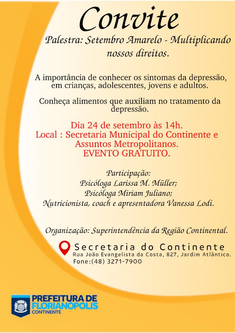 Prefeitura de Florianópolis promove palestra gratuita sobre a importância de conhecer os sintomas da depressão