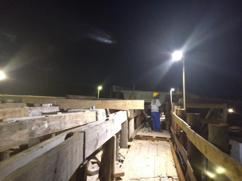 Elevado do Rio Tavares entra em fase final com trabalhos noturnos