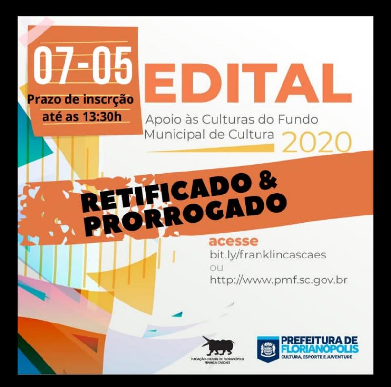 Edital de Apoio às Culturas é prorrogado