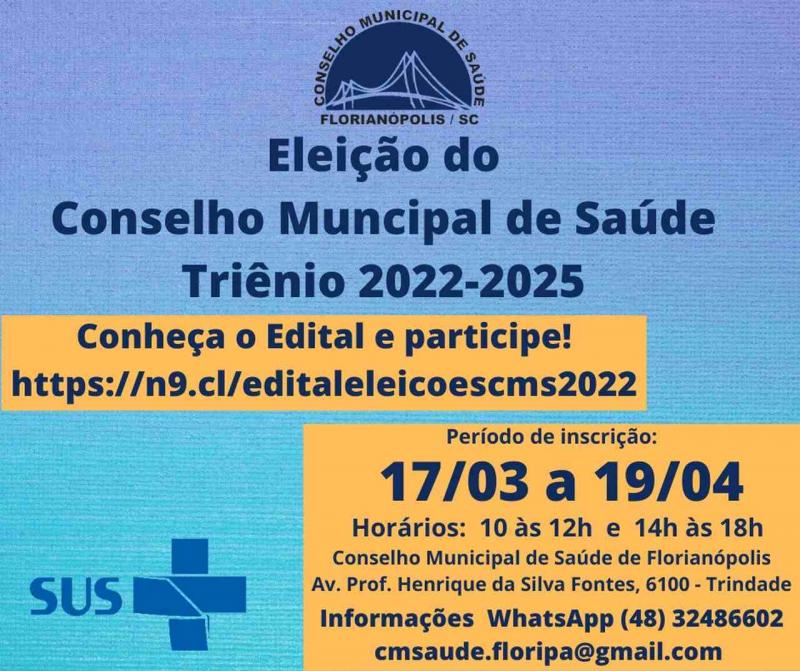 Prefeitura divulga eleições do Conselho Municipal de Saúde 2022/2025