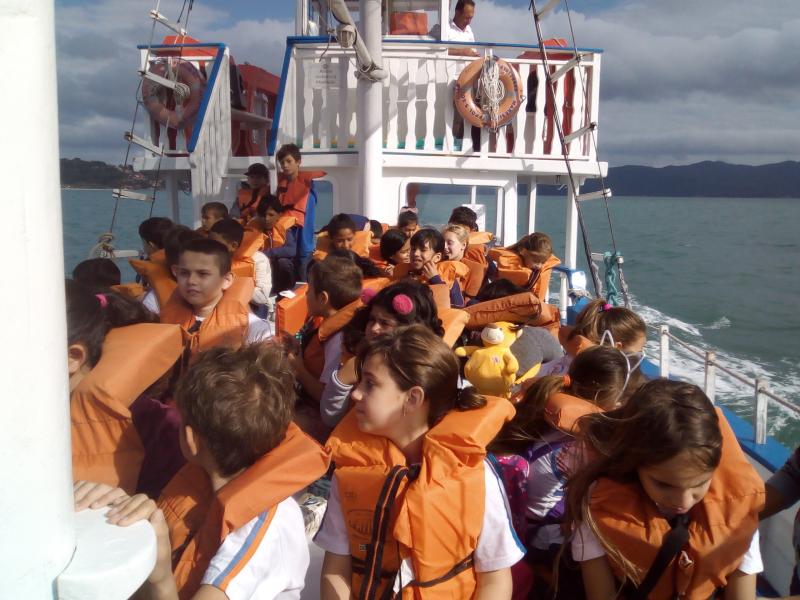 Escola do Mar de Florianópolis realiza um abraço coletivo no mar