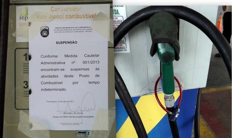 Procon Municipal interdita posto de combustível