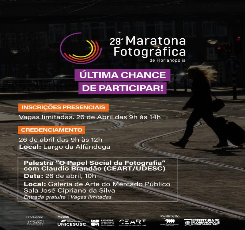 Palestra “O papel social da Fotografia”, com Claudio Brandão, durante a abertura da 28ª Maratona Fotográfica de Florianópolis