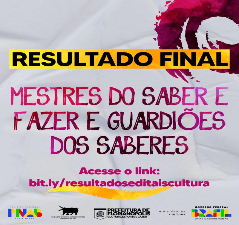 Publicado o Resultado Final — Edital PNAB nº 046.000/SMLCP/2024 Mestres do Saber e do Fazer & Guardião do Saber