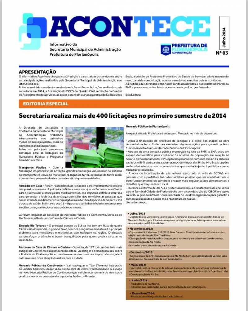 SMA lança terceira edição do informativo Acontece