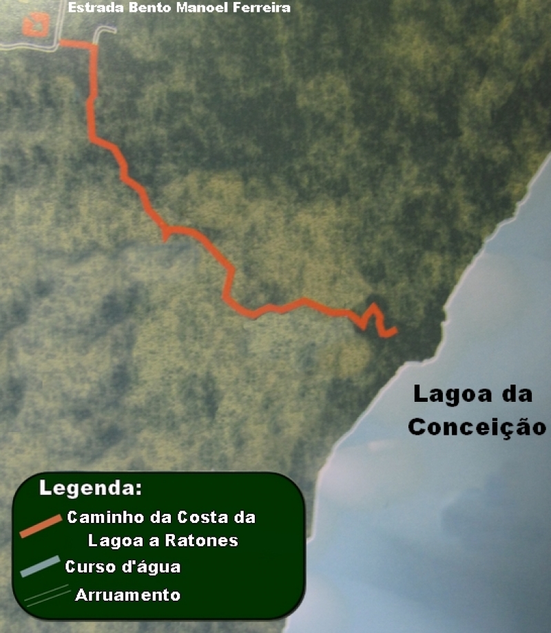 O Caminho da Costa da Lagoa a Ratones possui vista panorâmica para a Lagoa da Conceição