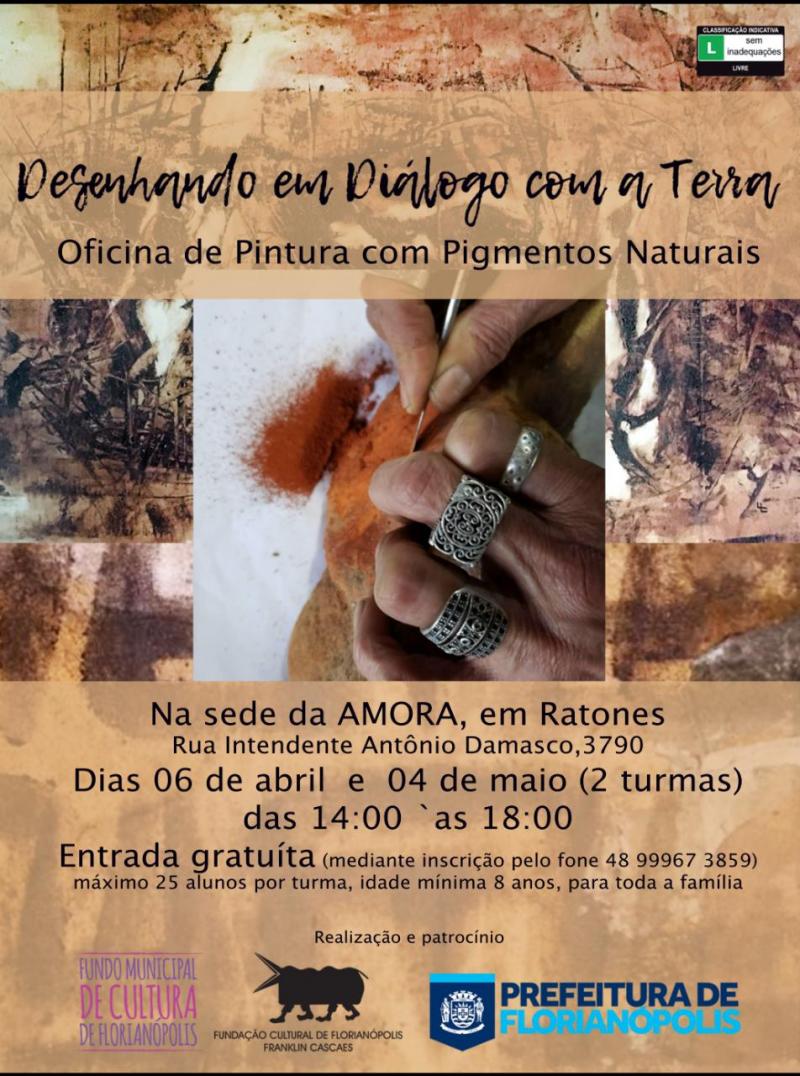  Inscrições abertas para oficina de pintura com pigmentos naturais