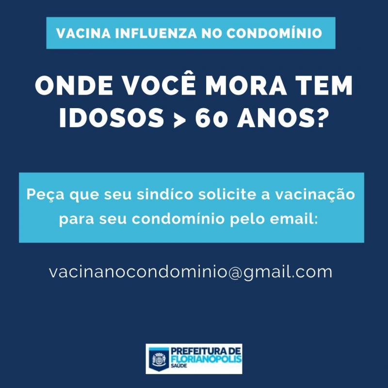 A partir do dia 30 profissionais de Saúde podem vacinar idosos em seu prédio 
