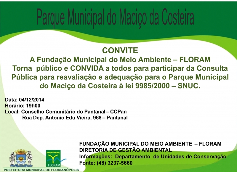 Maciço da Costeira é objeto de consulta pública