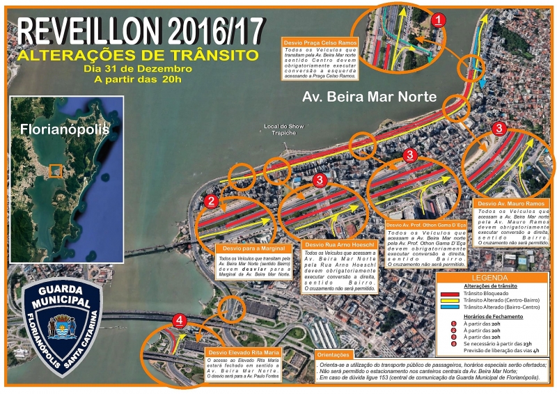 Virada: Beira-mar Norte terá trânsito bloqueado 