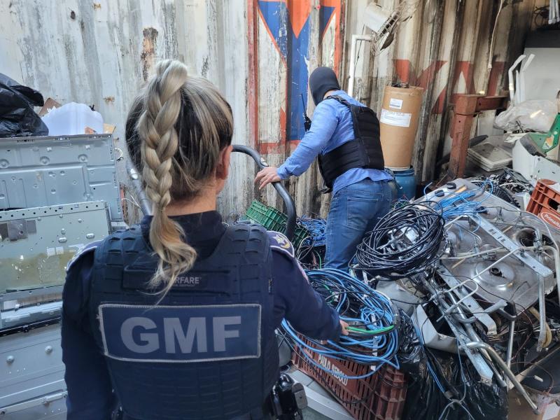 GMF realiza 11ª fase da Operação Fio Desencapado e apreende mais de 50 kg de fios sem origem comprovada na Costeira