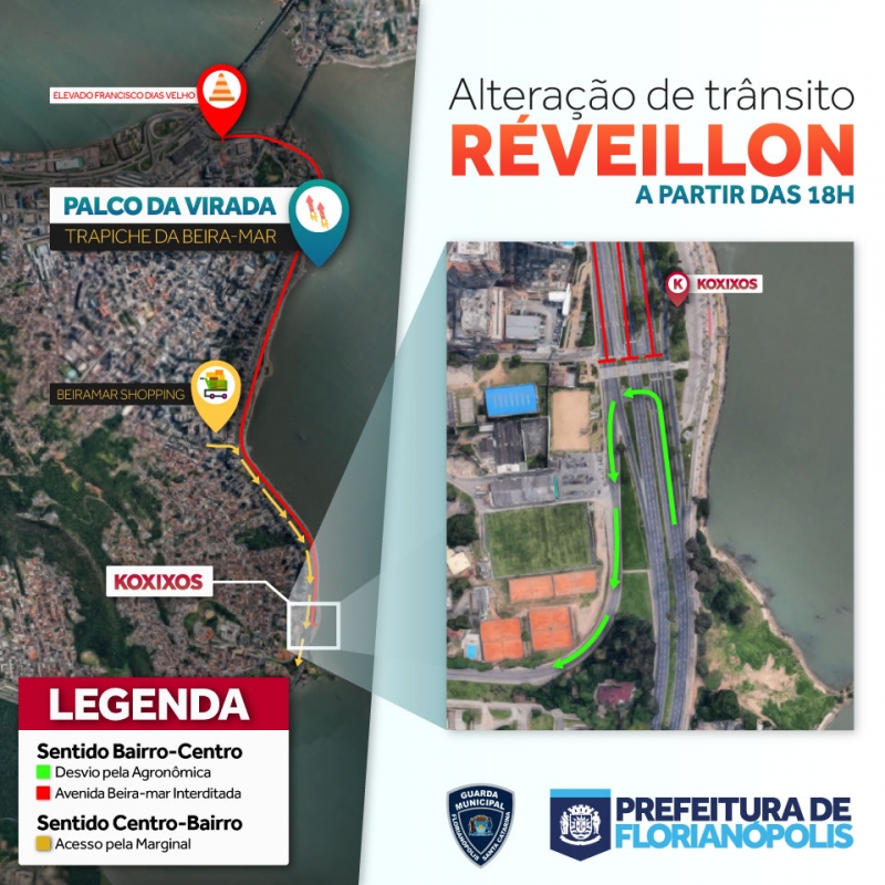 Festa da virada de ano altera trânsito de Floripa neste domingo (31)