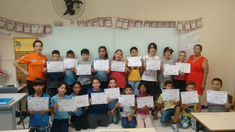 Defesa Civil prepara crianças na escola
