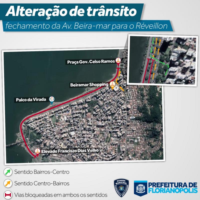 Festa da virada de ano altera trânsito de Floripa nesta segunda (31)