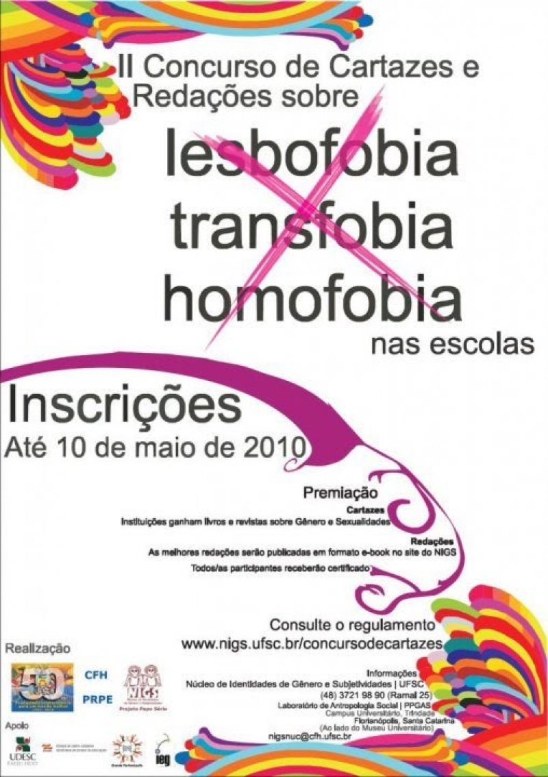 II Concurso de Cartazes e Redações sobre Lesbofobia, Transfobia e Homofobia nas Escolas