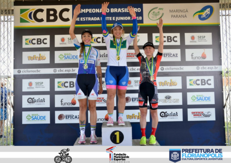 Tamires Radatz de Florianópolis (Avaí F.C./FME) é campeã nacional no ciclismo na categoria Contrarrelógio Individual