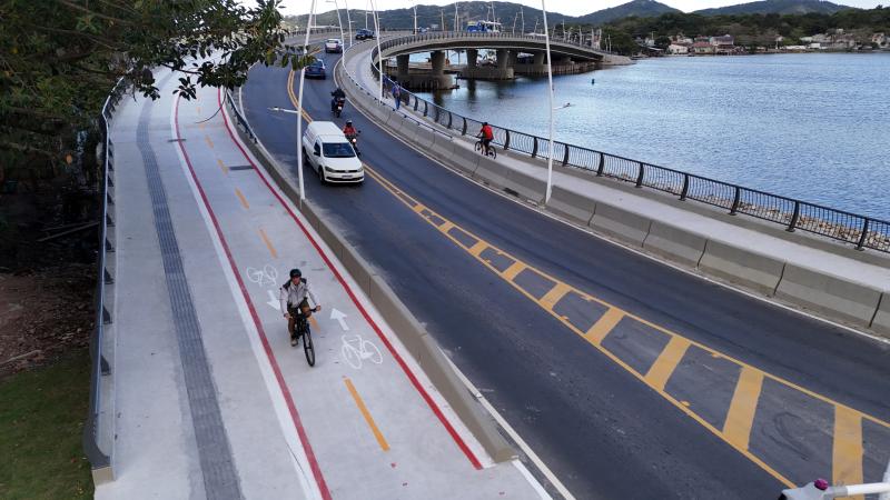 Ciclovia e passeios da nova ponte da Lagoa são liberados ao público