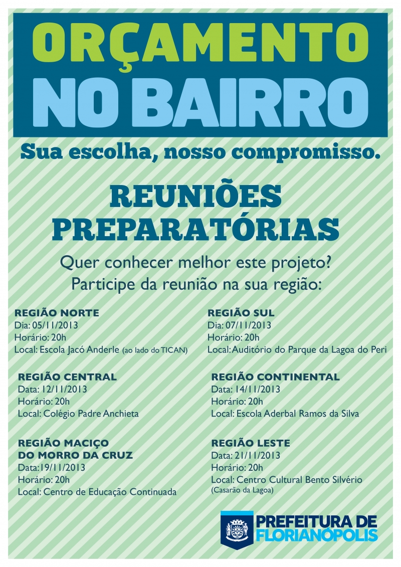 Orçamento no Bairro terá reuniões prévias