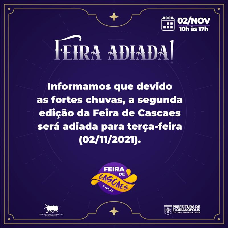 Feira de Cascaes adiada para dia 02/11
