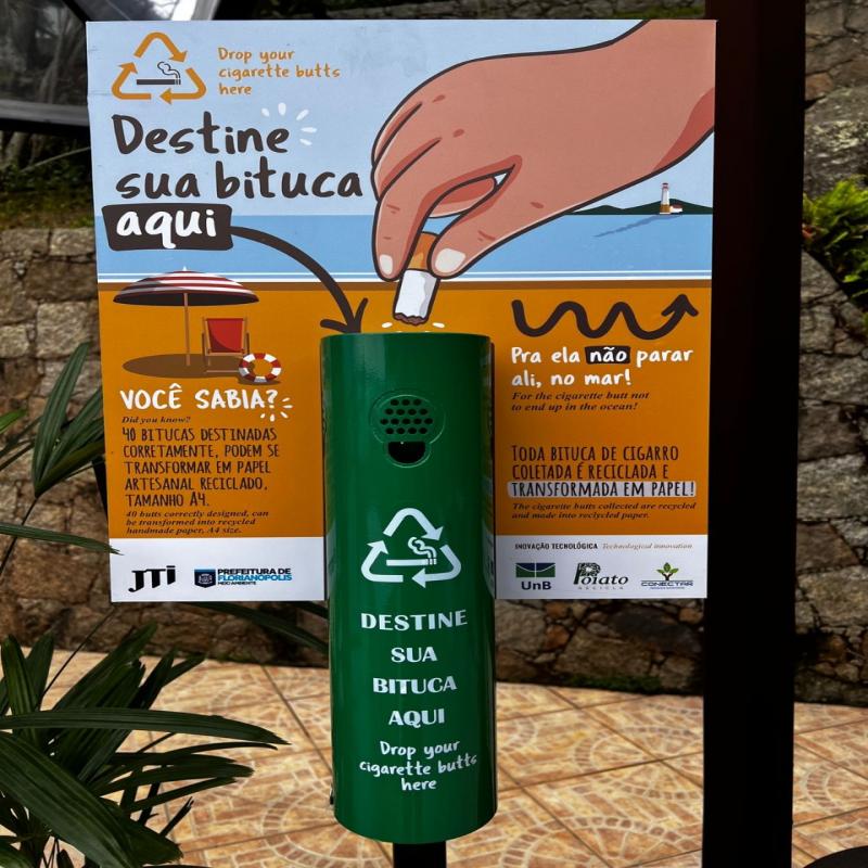 Prefeitura de Florianópolis em parceria com empresas instalará coletoras de bitucas nas praias e bairros do Município