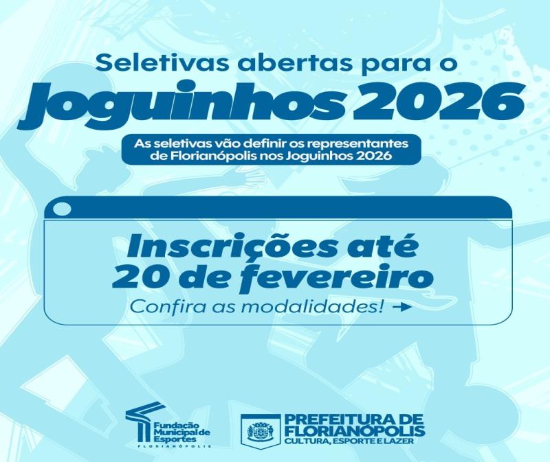 Inscrições abertas para as seletivas dos Joguinhos 2026 
