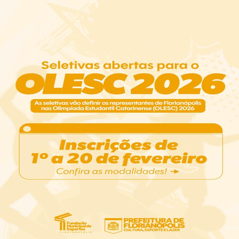 Inscrições abertas para as seletivas da OLESC 2026 