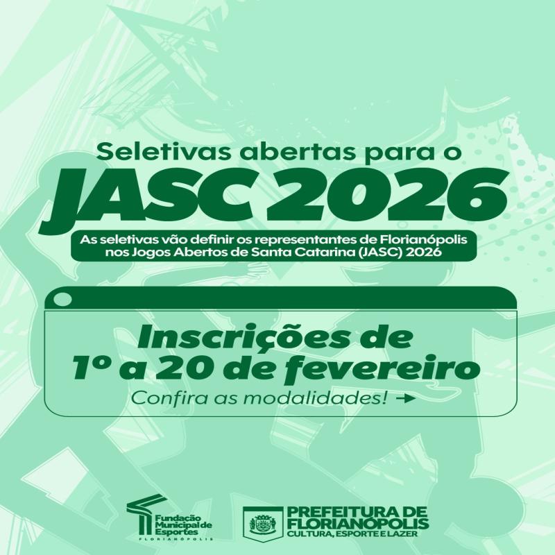 Inscrições abertas para as seletivas da JASC 2026 