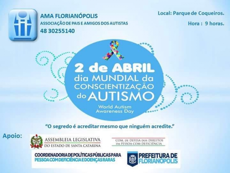 Autismo: PMF promove ato pela conscientização