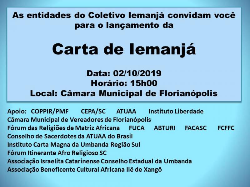 Ato de entrega da Carta de Iemanjá