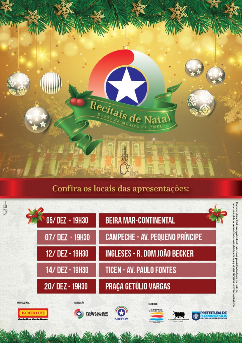 Recitais de Natal marcam festividades em Florianópolis